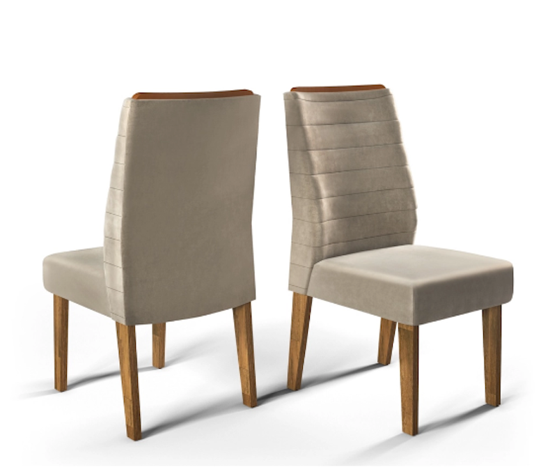 Mesa de Jantar Quadrada com 6 Cadeiras Curvata 3