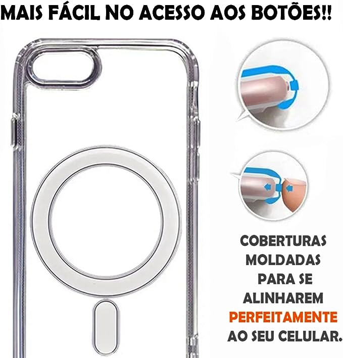 Capa iPhone 7/8 Transparente Magnética 3