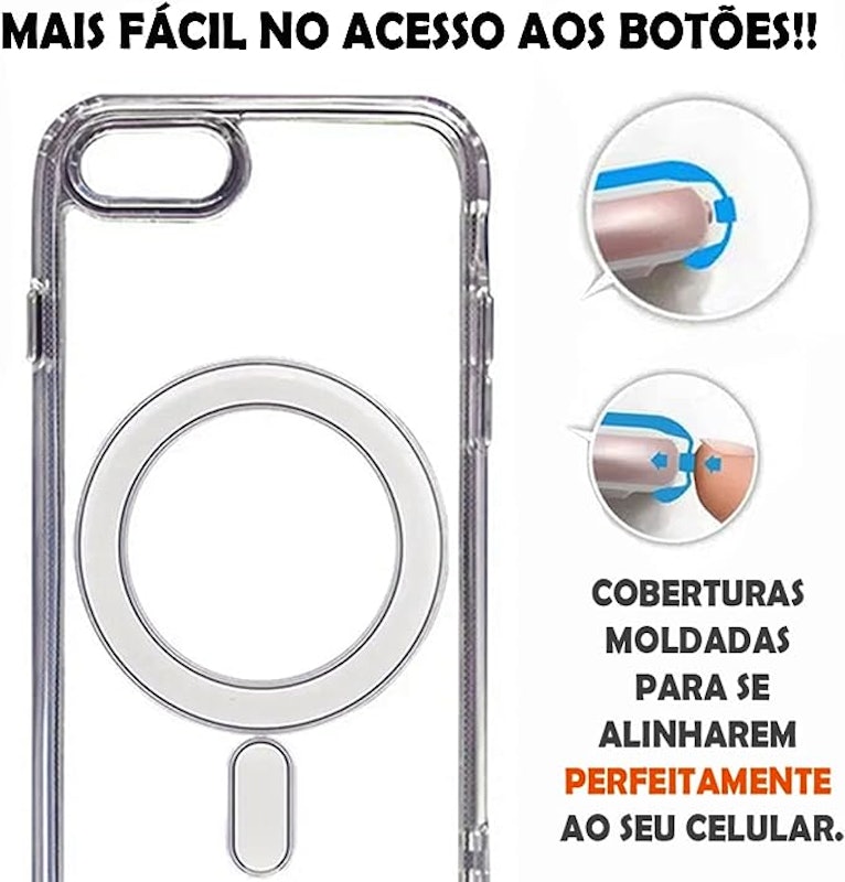 Capa iPhone 7/8 Transparente Magnética 3