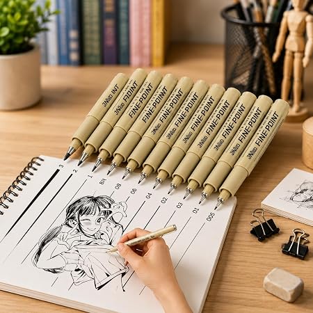 Kit 12 Canetas Nanquim E5Arte 1