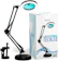 TECHLED Luminária de Mesa Articulada LED Ring Light com Aumento + Garra 1
