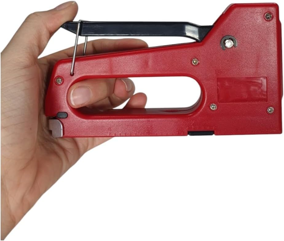 Grampeador para Tapeceiro Vermelho + 1000 Grampos 8 mm  2