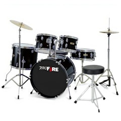 Bateria Spanking Pro Fire Preta Completa Bumbo 22
