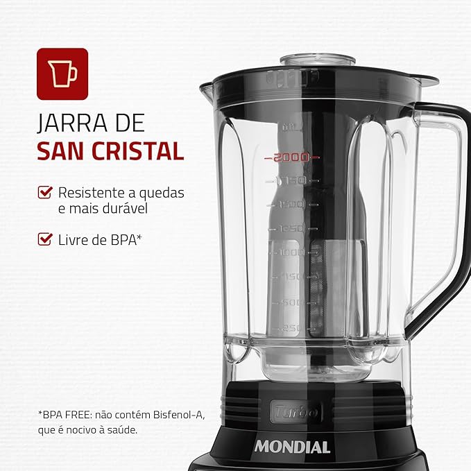 Liquidificador Mondial Turbo Inox 3