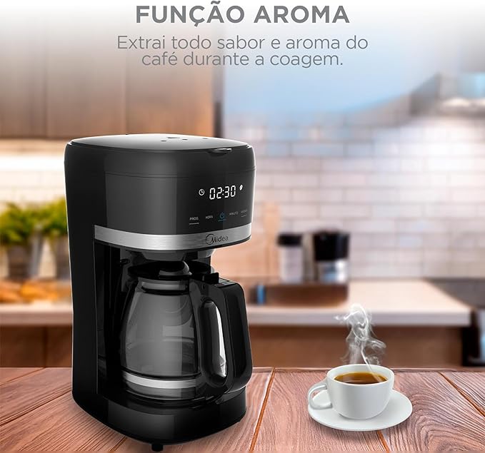 Cafeteira Elétrica Preta 1,5 L Digital 4