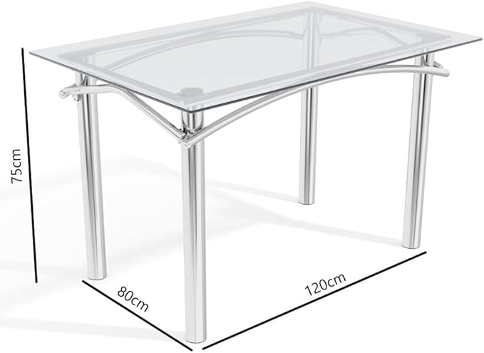 Conjunto Mesa Elba Kappesberg Tampo de Vidro Incolor com 4 Cadeiras 4