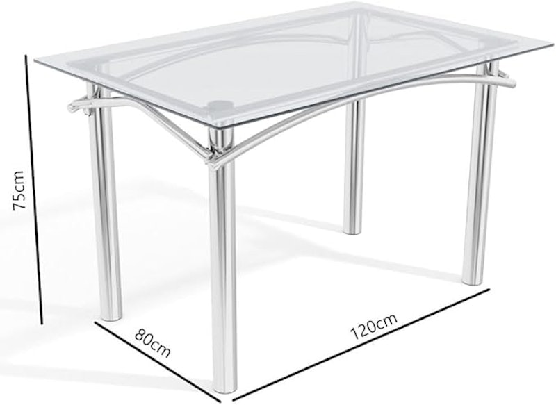 Conjunto Mesa Elba Kappesberg Tampo de Vidro Incolor com 4 Cadeiras 4