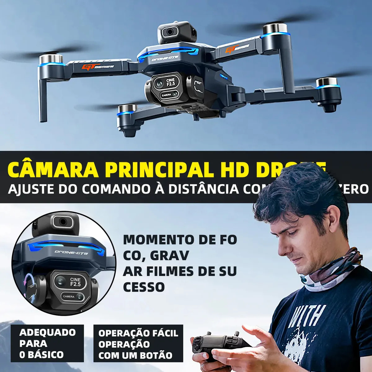 Drone com Câmera GT8 5G Profissional 4K 3