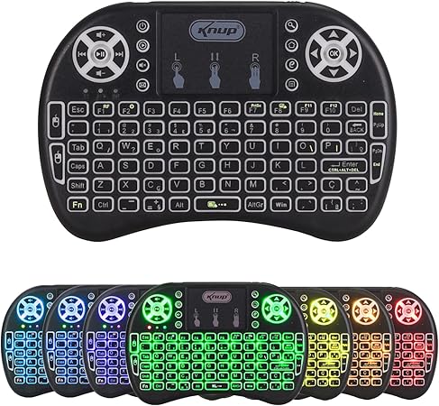 Mini Teclado Bluetooth sem Fio Wireless Touch Pad LED Iluminado RGB Briwax 1