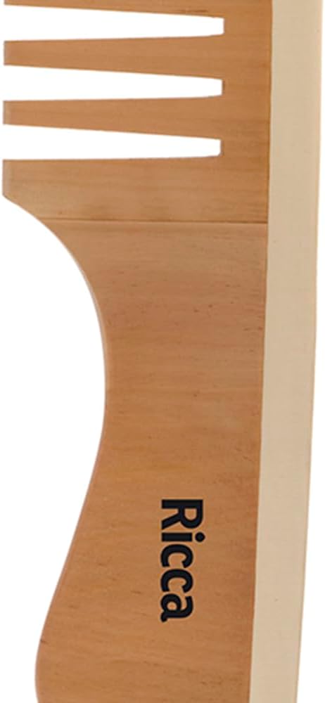 Pente Madeira Dente Largo Ricca 2