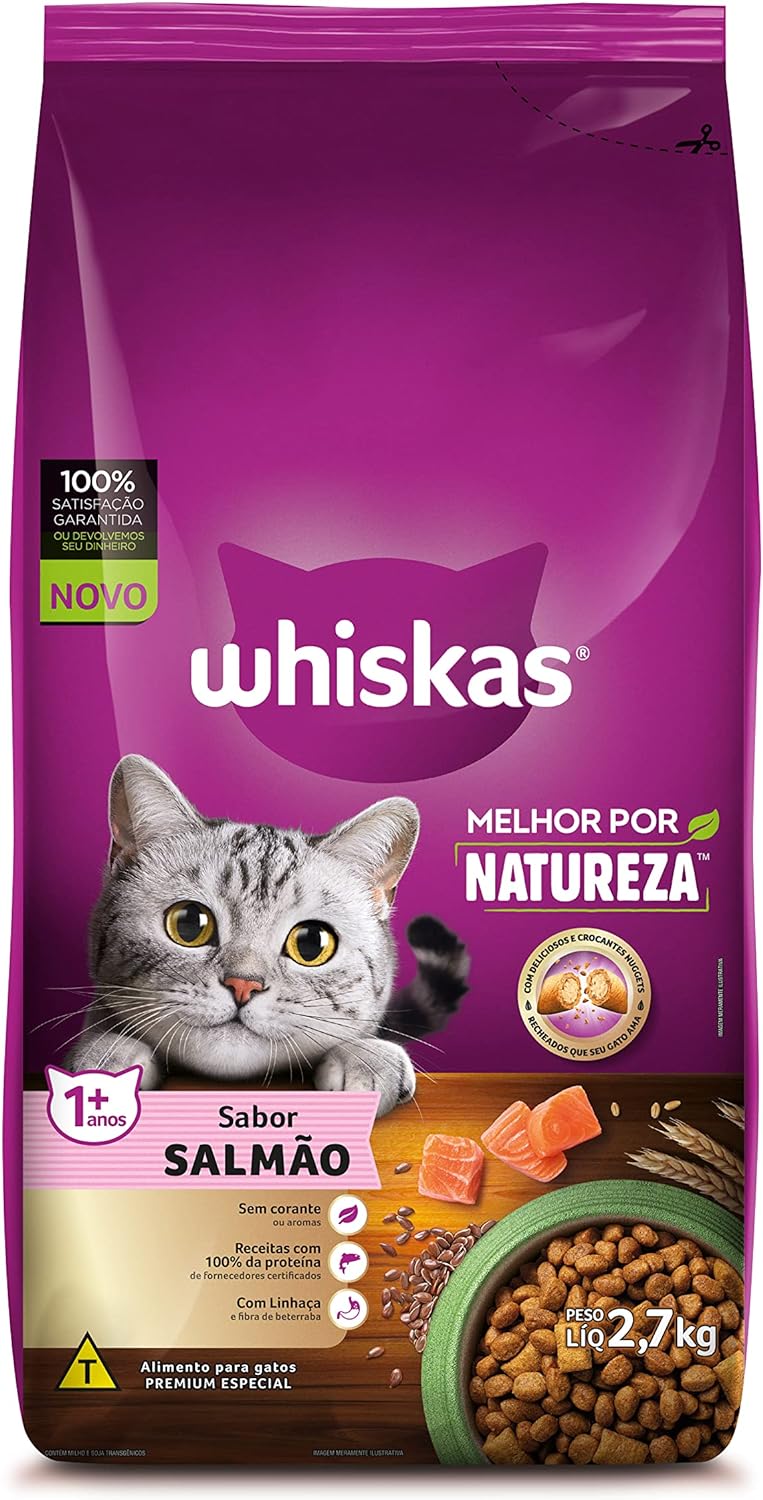 Ração Seca para Gatos Adultos Whiskas® Melhor por Natureza 1