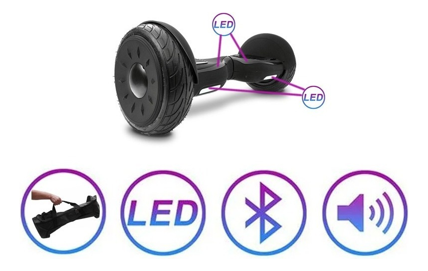 Hoverboard 10 Polegadas Skate Elétrico LED Bluetooth e Bolsa Brinovar 5