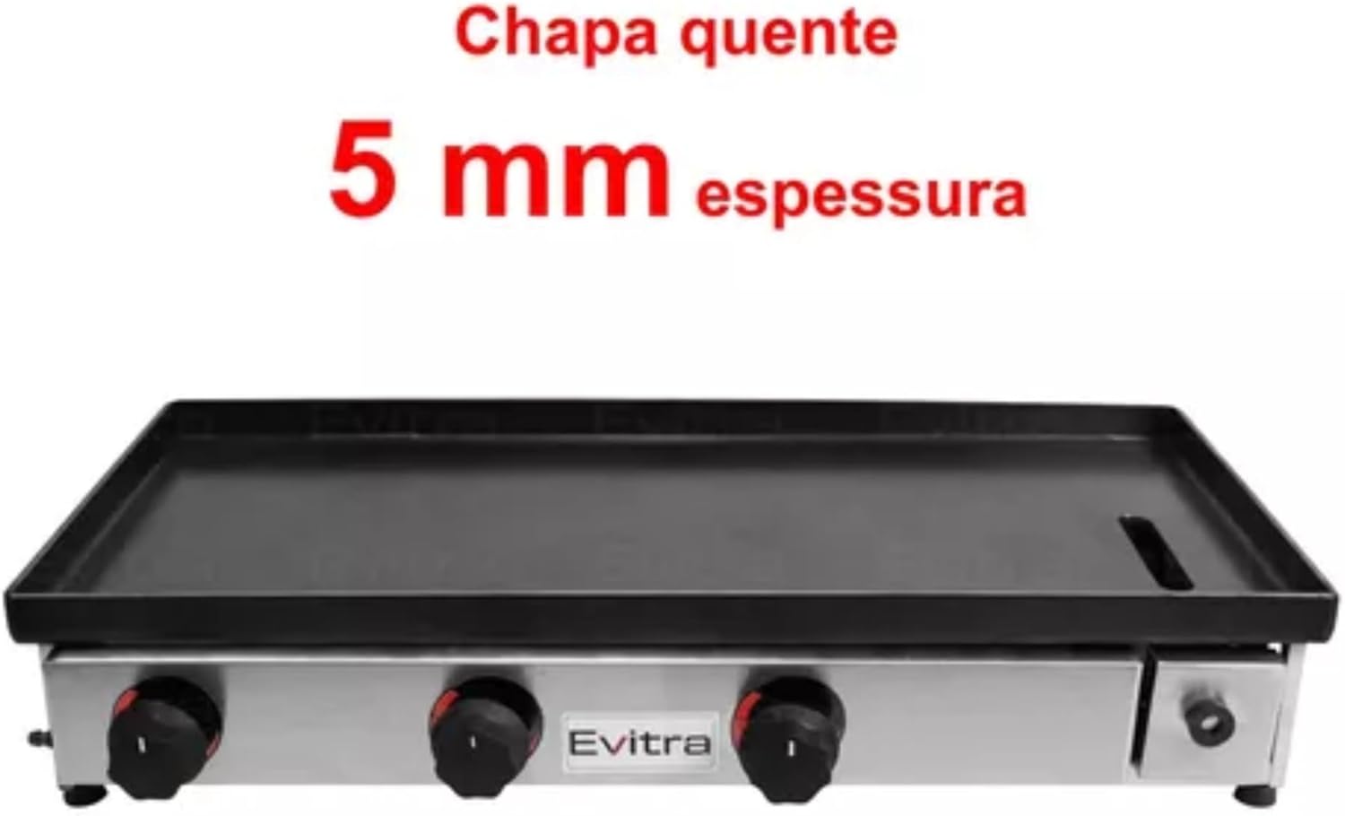 Chapa para Lanche Profissional 70 x 35 Industrial em Inox 5 mm 2
