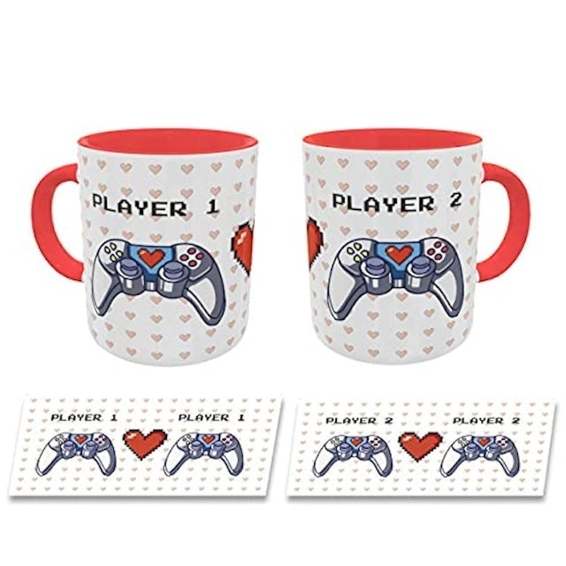 Caneca Casal Controle Player 1 e 2 Presente Namorados Geek 1