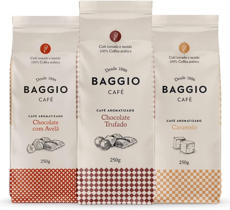 Kit Café Gourmet Baggio Chocolate com Avelã, Trufado e Caramelo 1