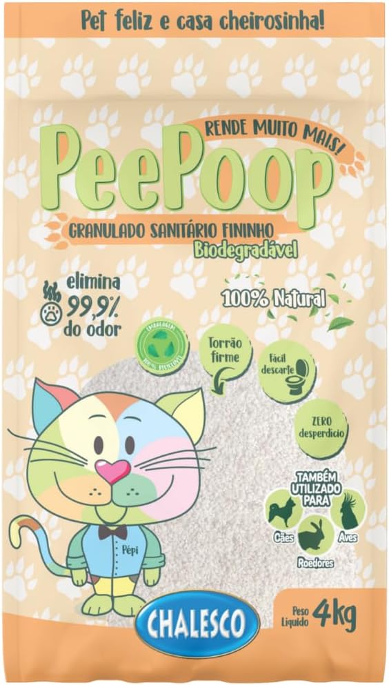 Peepoop Areia Higiênica Biodegradável de Mandioca para Gatos Grãos Finos  1