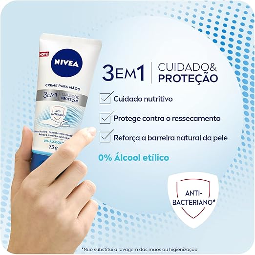 Creme Para as Mãos 3 em 1 Ação Antibacteriana 4