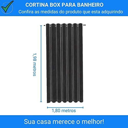 Cortina Box Poliéster Tijolo Preto/Branco   4