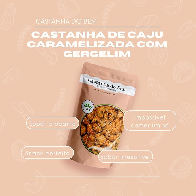 Castanha de Caju Caramelizada com Gergelim 4