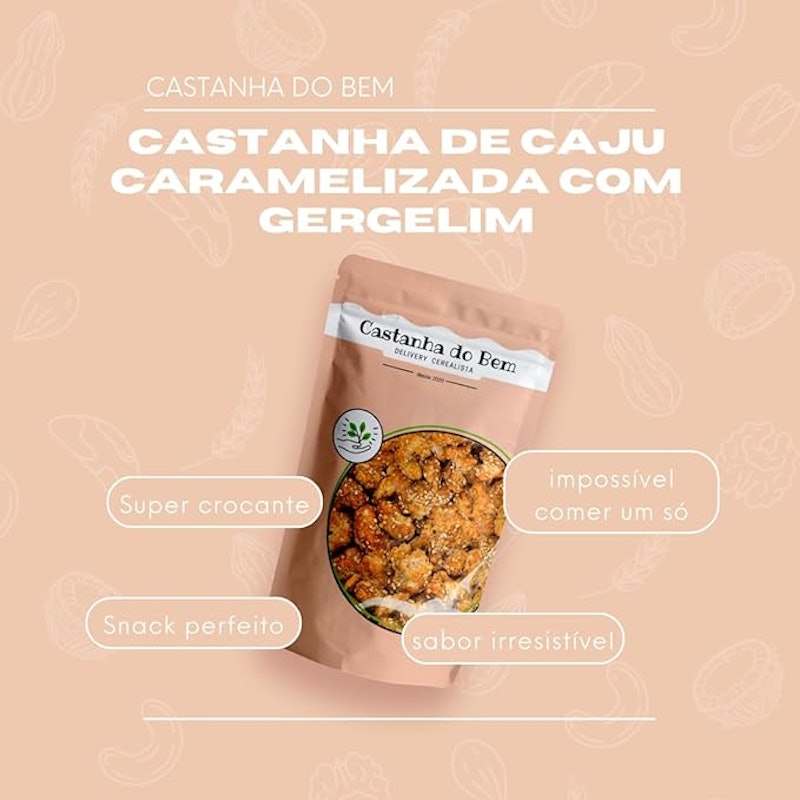 Castanha de Caju Caramelizada com Gergelim 4