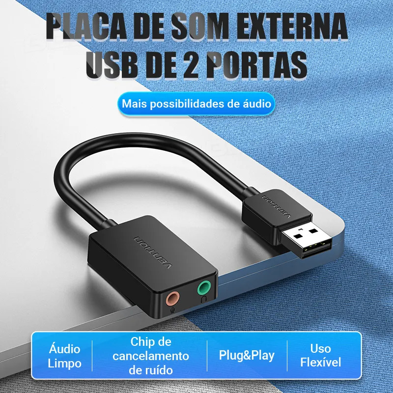 Adaptador Placa de Som USB Vention 2