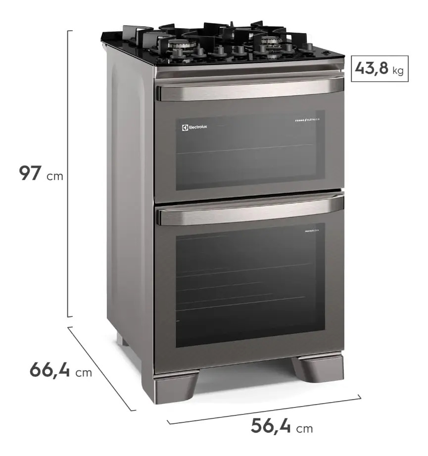 Fogão 4 bocas Electrolux Cinza Experience Mesa de Vidro 2