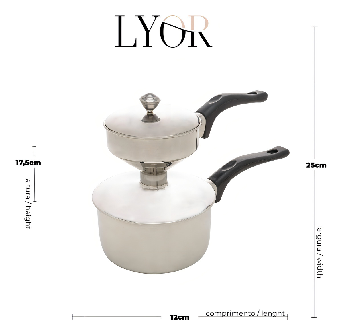 Cuscuzeira Individual de Aço Inox Lyor 3