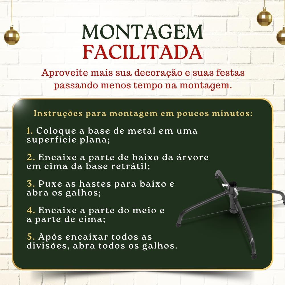 Árvore de Natal Verde com Neve Cheia Luxo Premium 150 cm 4