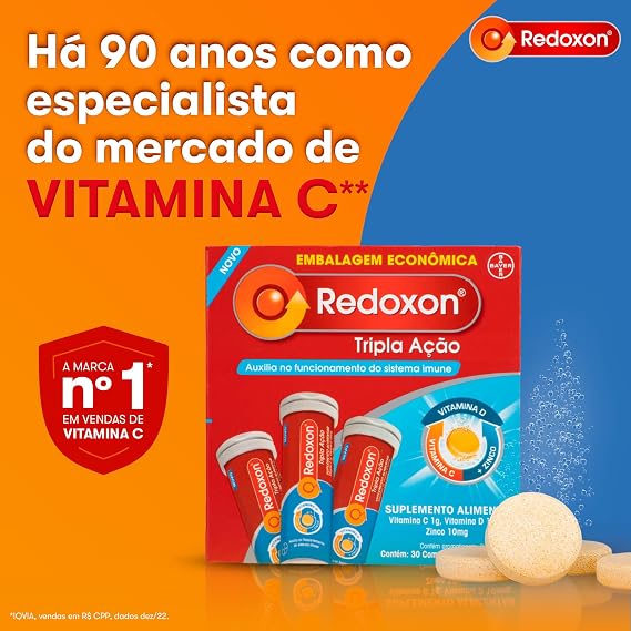 Comprido Efervescente Vitamina C Tripla Ação Redoxon 3