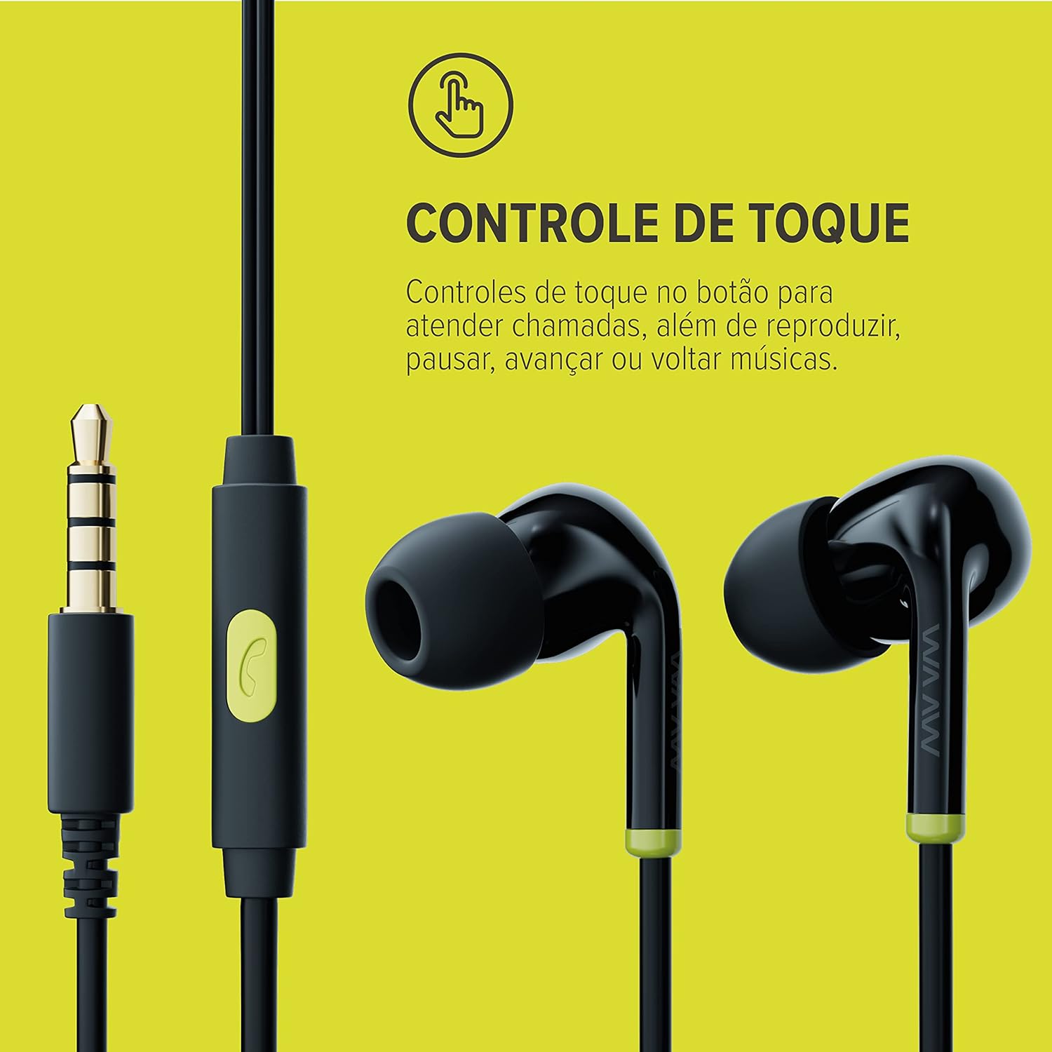 Fone de Ouvido Com Fio WAAW VIB 100EW 2