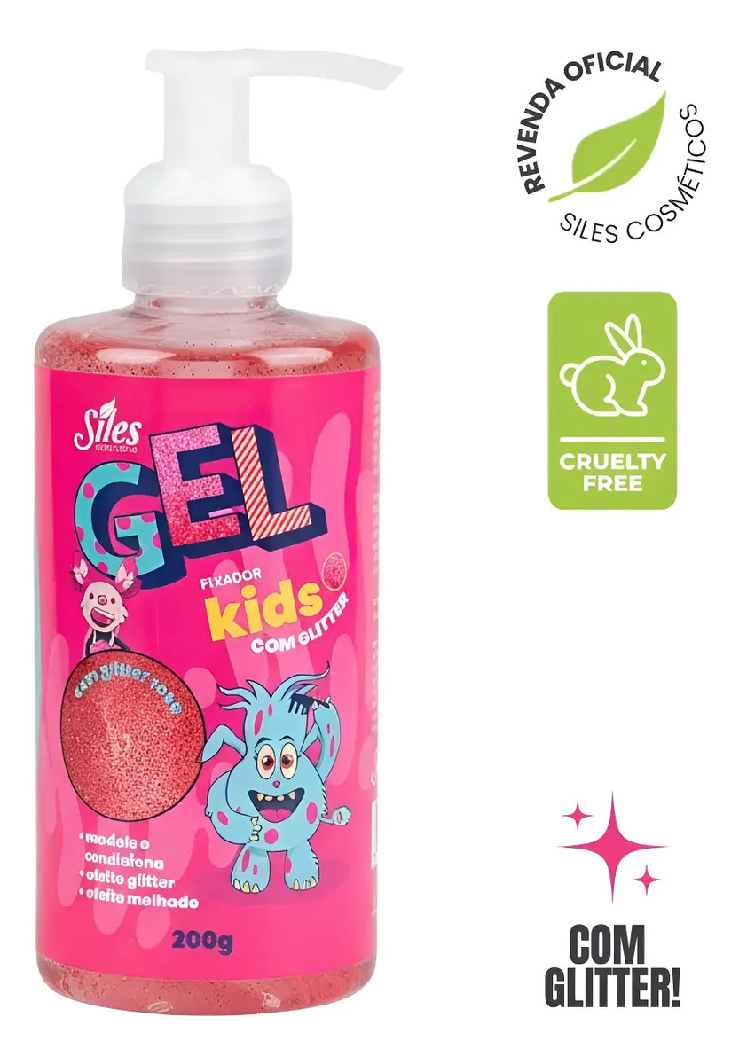 Gel Kids com Glitter Rosa 1