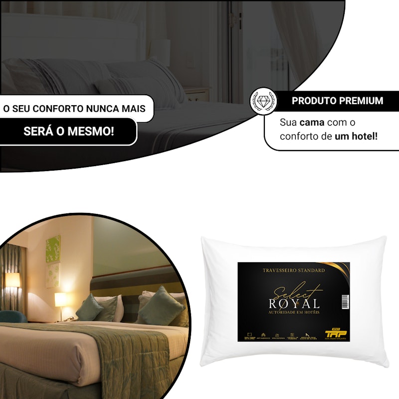 Kit 2 Travesseiros de Hotel Select Royal Toque de Plumas 2