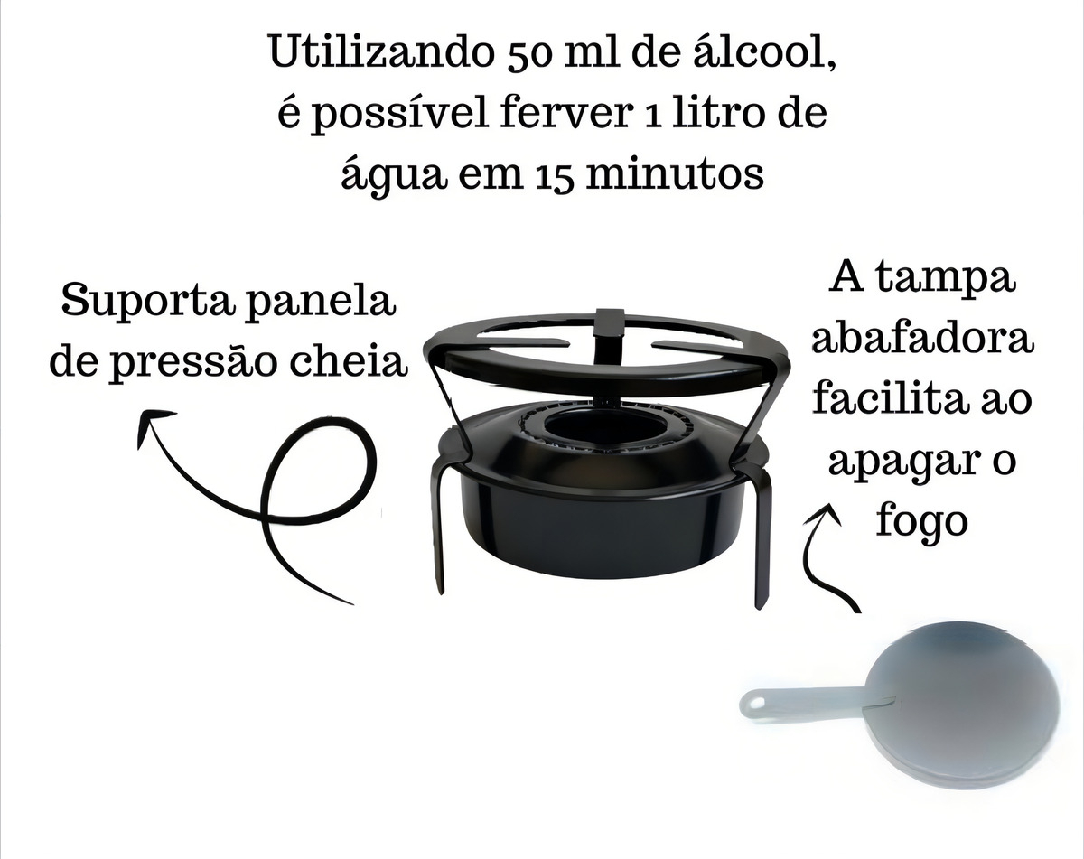 Espiriteira Standard Pintada Preta a Álcool Roa 5