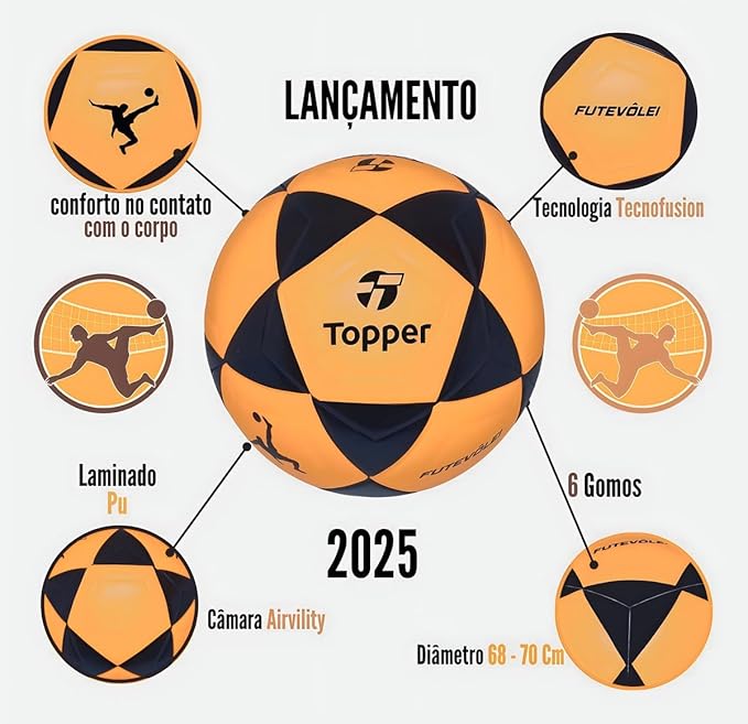 Bola de Futevôlei Profissional Topper R1 2