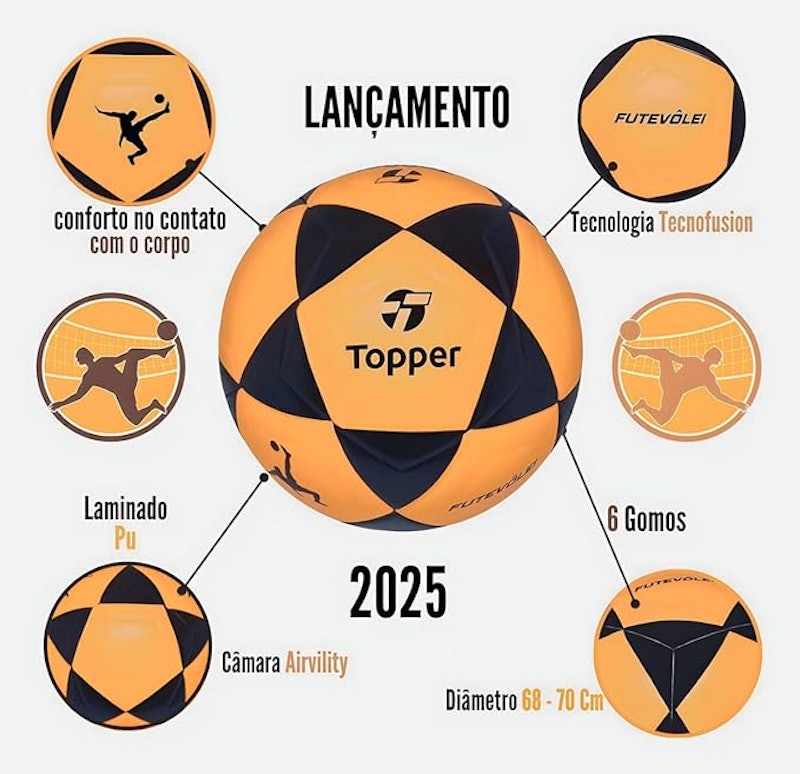 Bola de Futevôlei Profissional Topper R1 2