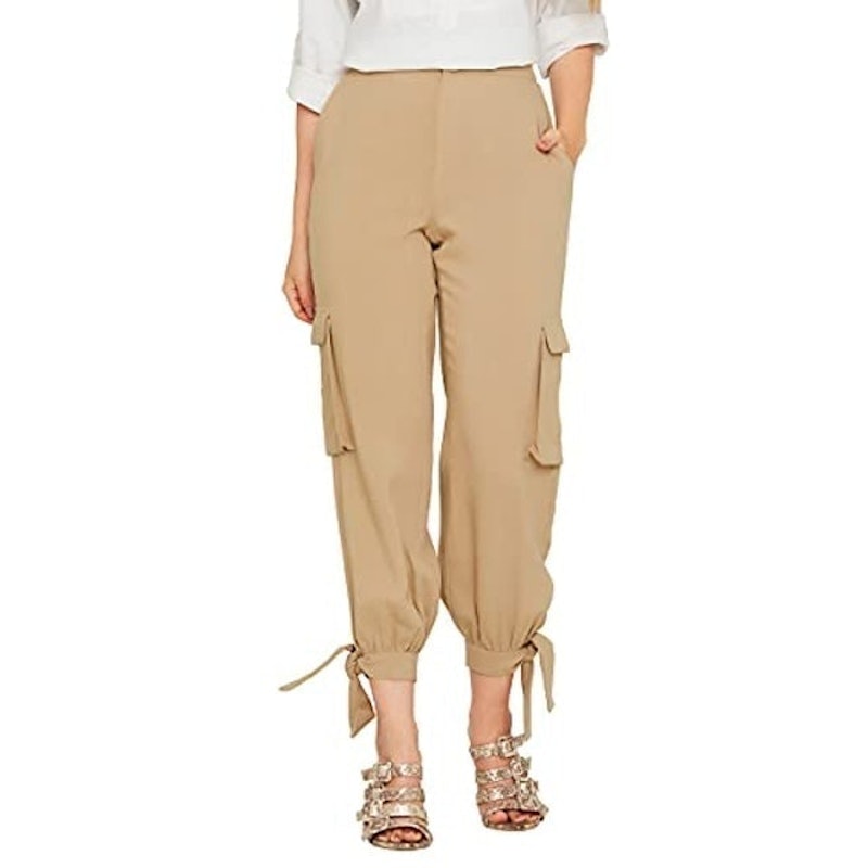 Calça Cargo Feminina Linho Cáqui Miss Joy 4