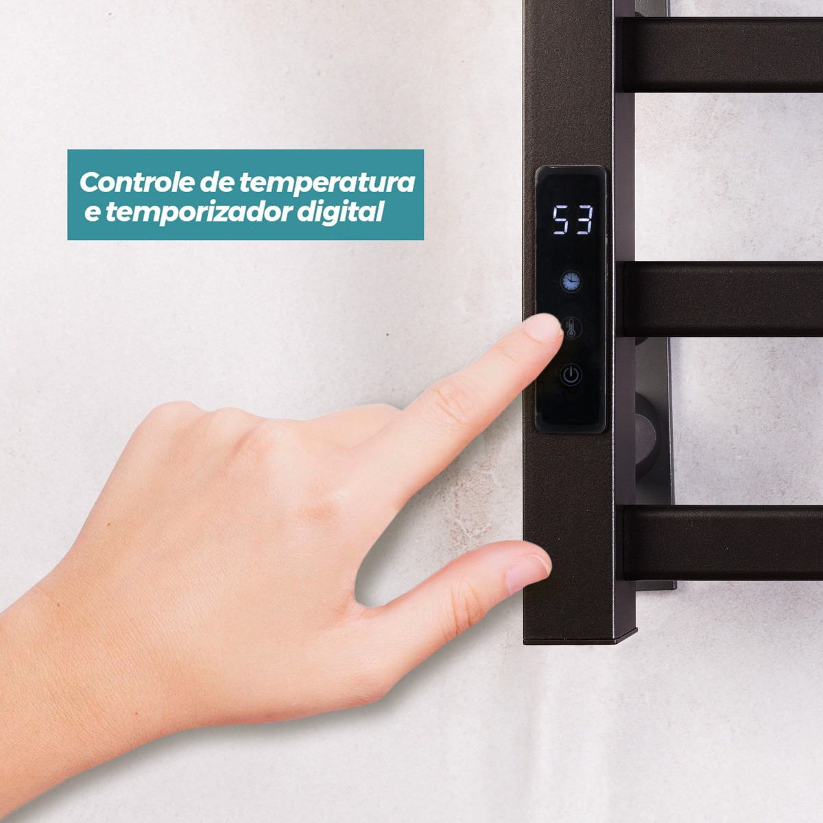 Toalheiro Elétrico Aço Inox Térmico Display Digital 4