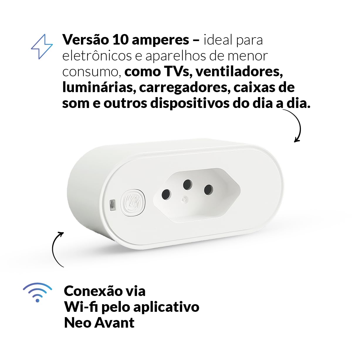 Tomada Inteligente Wi-Fi 10 A Bivolt Neo Avant 2