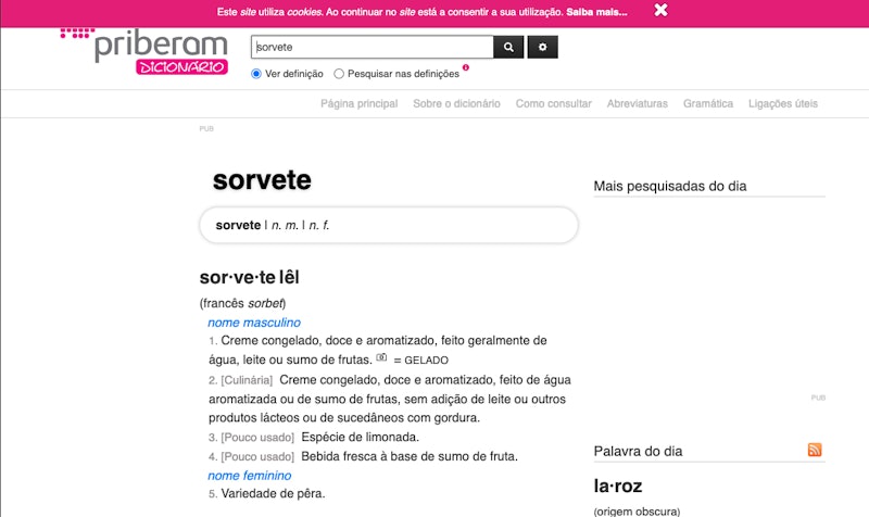 Dicionário Online Priberam 2