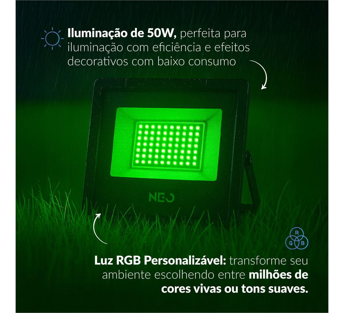 Neo Refletor LED Smart Wi-Fi 50 W RGB  2