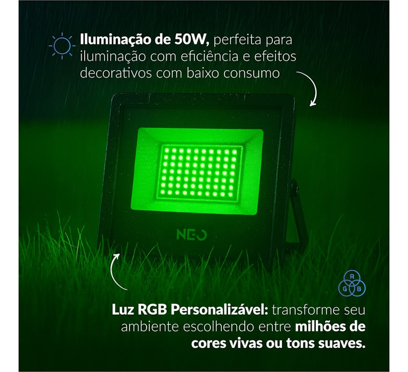 Neo Refletor LED Smart Wi-Fi 50 W RGB 2