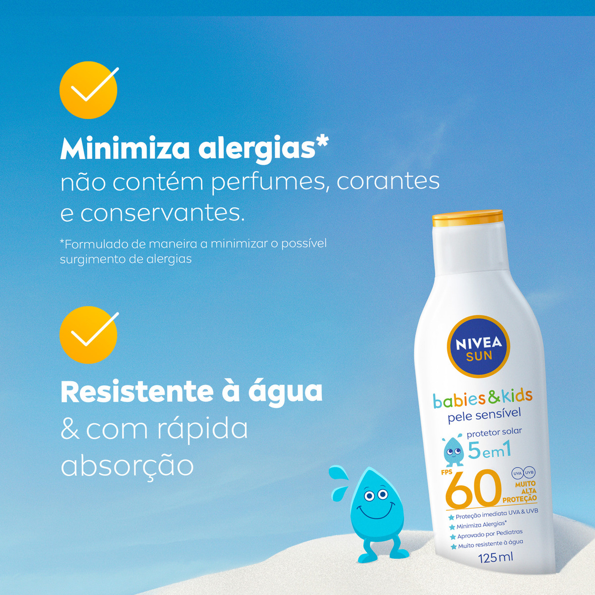 Protetor Solar Kids & Babies Pele Sensível FPS 60 Nivea Sun 3