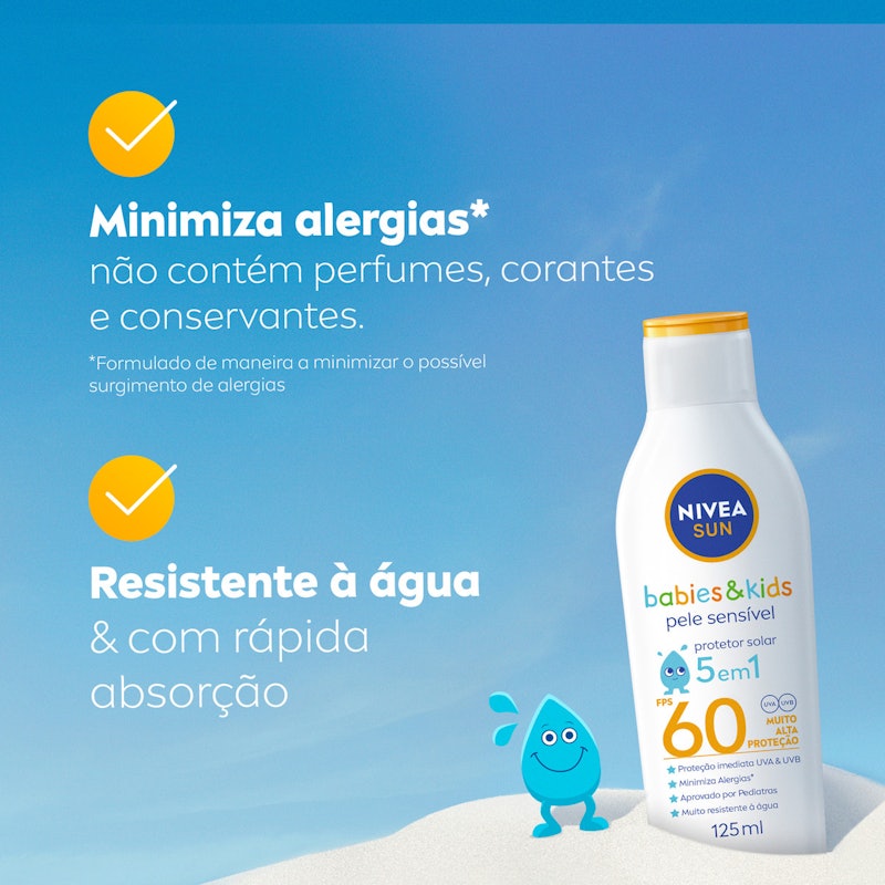 Protetor Solar Kids & Babies Pele Sensível FPS 60 Nivea Sun 3