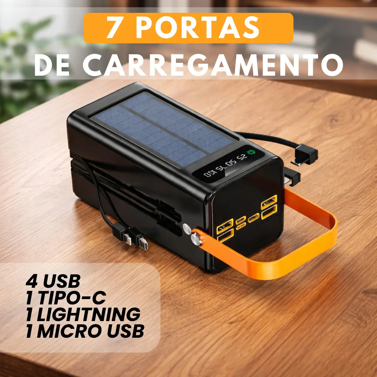 Carregador Portátil Power Bank Solar 50.000 mAh 2