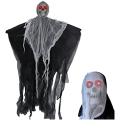Decoração Festa Halloween Kit Fantasma Acorrentado Luz e Som