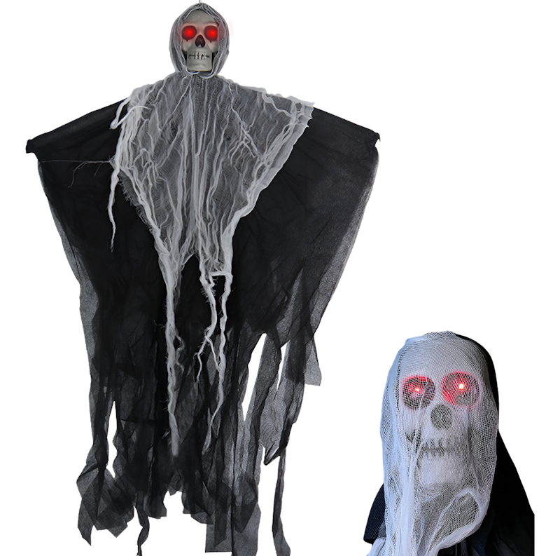 Decoração Festa Halloween Kit Fantasma Acorrentado Luz e Som 1