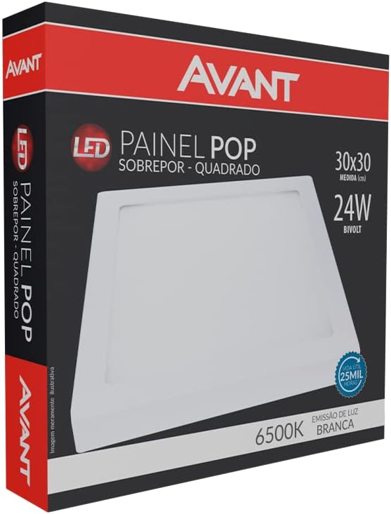 Plafon Painel Pop Quadrado Sobrepor LED 3