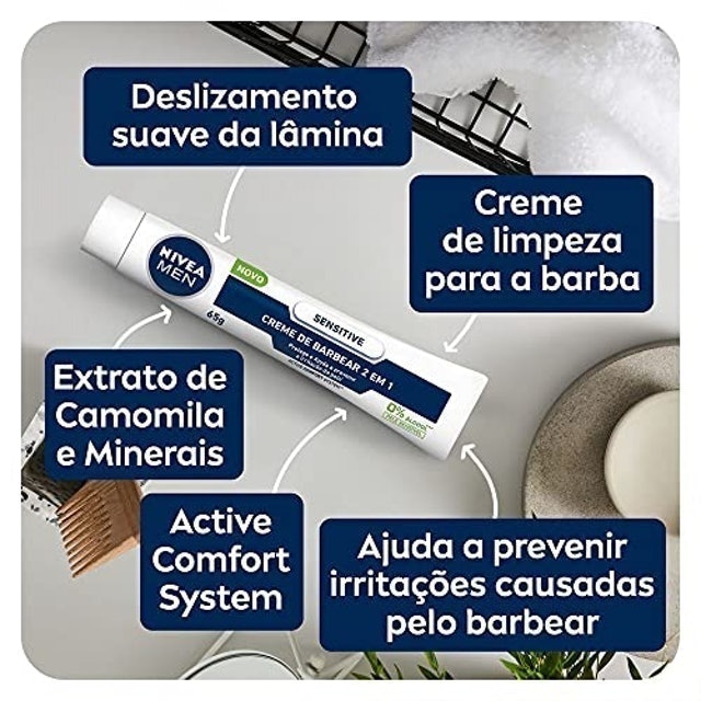 Creme de Barbear 2 em 1 Nivea Men Sensitive 2