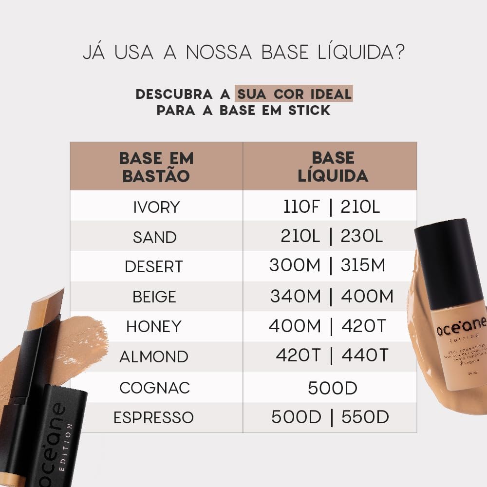 Base em Bastão Média Semi-Matte - Foundation Stick Océane Edition 4