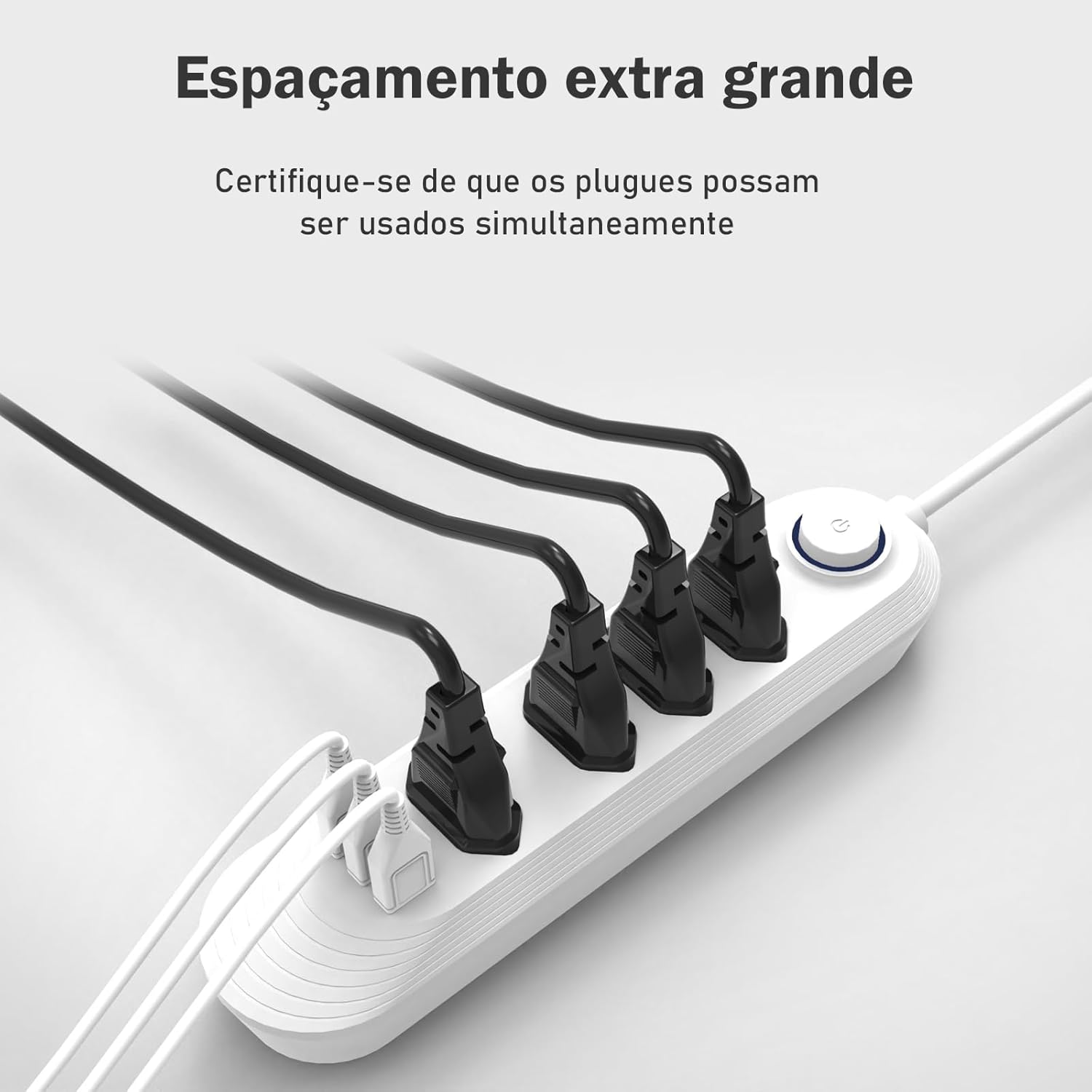 Extensão de Energia 4 Tomadas Fixas + 3 Móveis 5